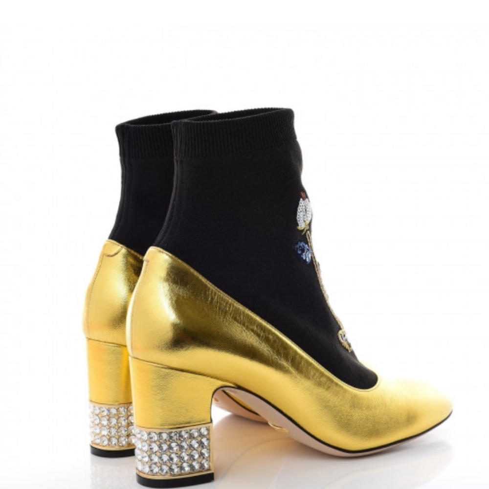 Gucci "Candy" Embroidered Ankle Sock Booties - Picture 3 of 12